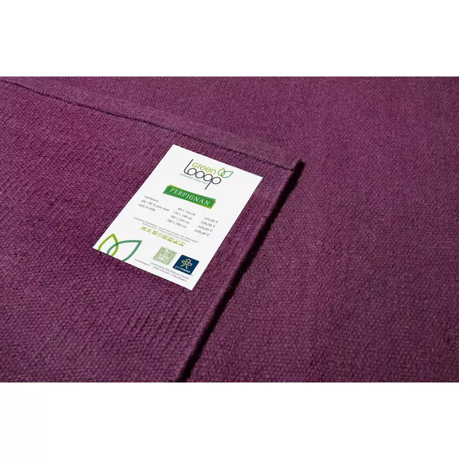 Green Looop Kelim Teppich Perpignan lila violett