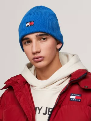 Gorro de malha canelada com emblema Heritage