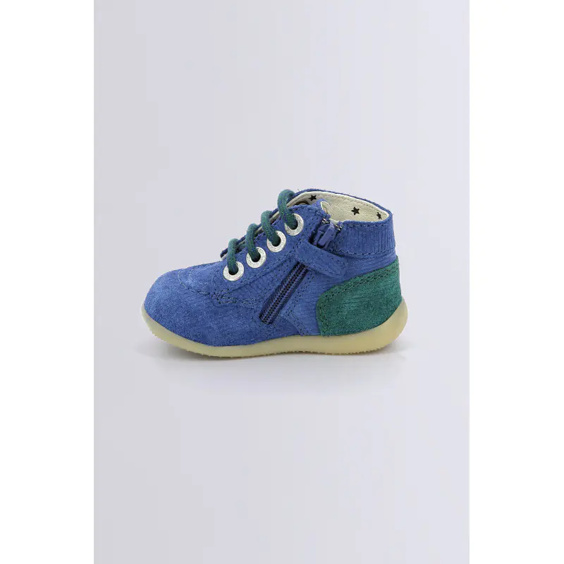 BONZIP X BONTON BLEU VERT BOTTILLONS Cuir Garçon
