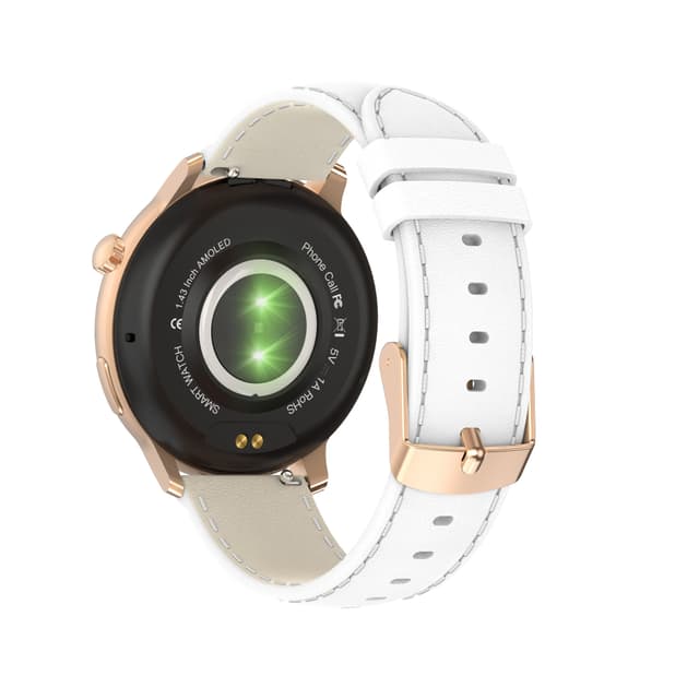 Smartwatch med puls-, blodtryks- og iltovervågning i blodet Hvid