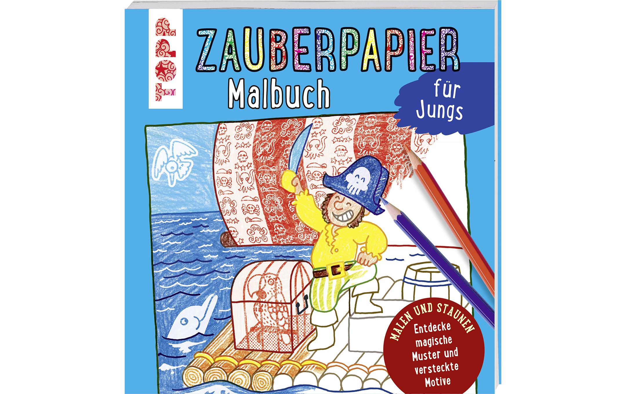Malbuch Jungs 21.3 x 21.3 cmMalheft mit Zauberpapier