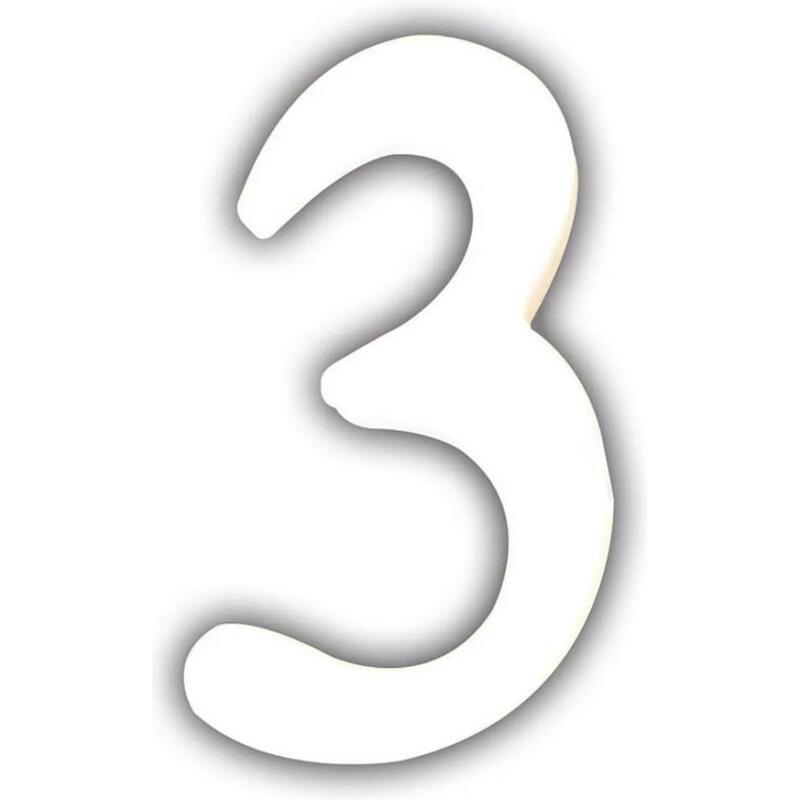 Petit chiffre 3 12cm - Blanc