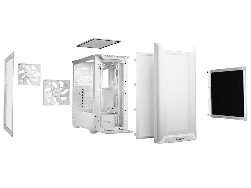 be quiet! PC-Gehäuse Pure Base 501 Airflow Window Weiss Vielseitiges ATX-Gehäuse mit Seitenfenster