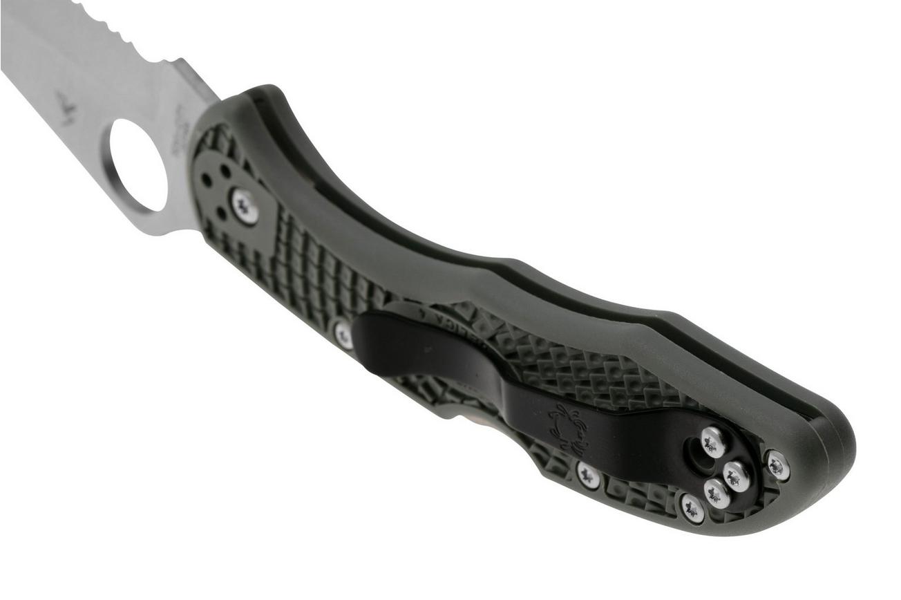 Spyderco Delica 4 Lightweight C11PSFG Foliage Green FRN, partly serrated zakmes