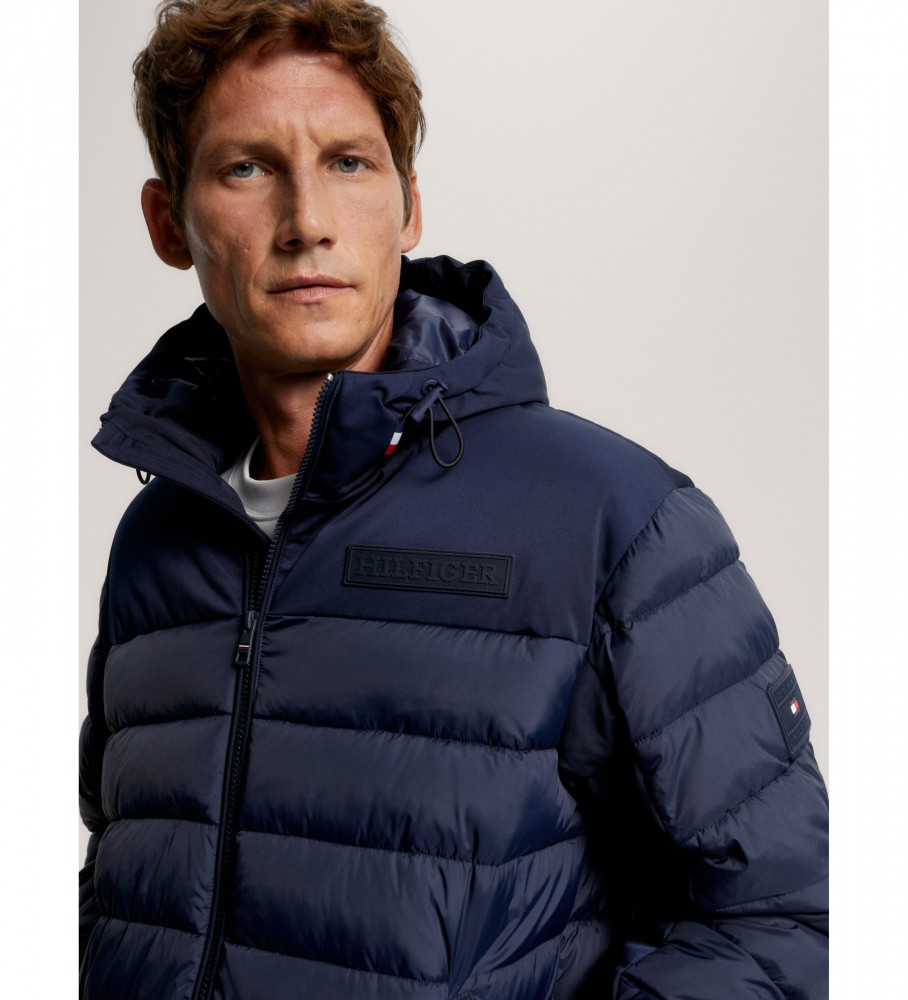 Jaqueta acolchoada Tommy Hilfiger em nylon reciclado azul-marinho