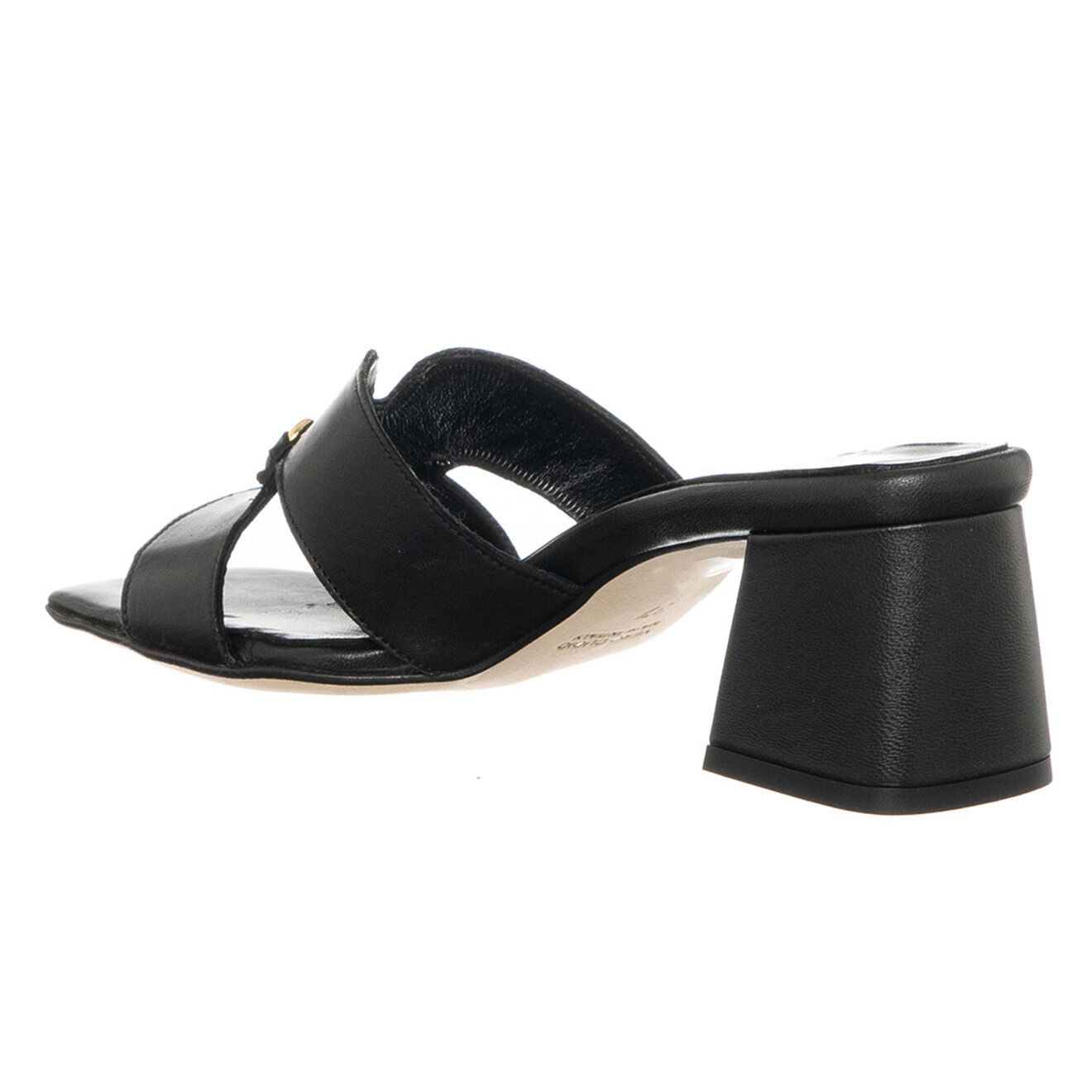 Loretta Pettinari Mules en Cuir Arancia noires - Talon 5.5 cm
