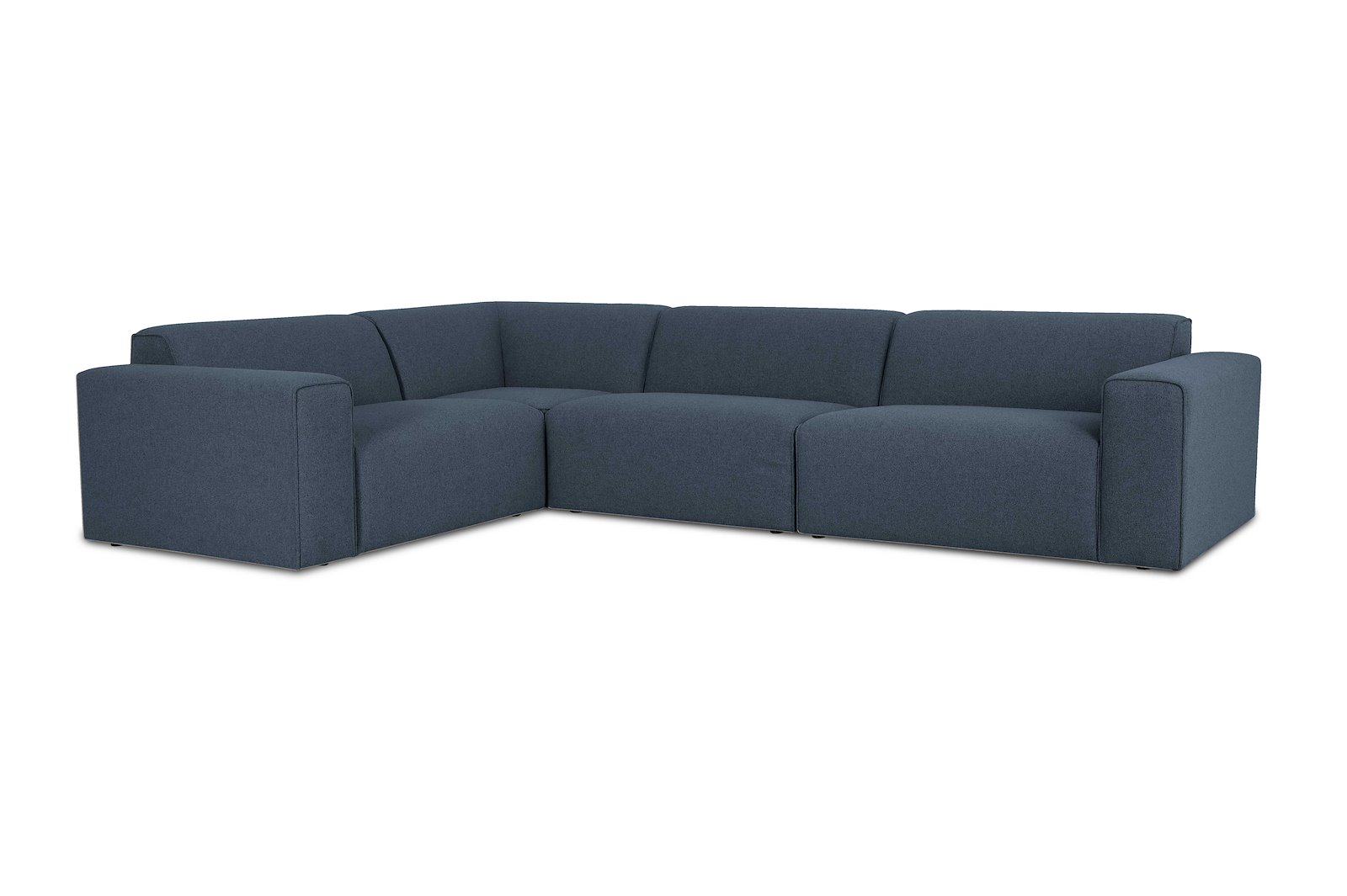 Styl hjørnesofa 1,5/3 hjørnesofa duo puter. Tekstil Lombardo 16/2 Dark Blue med sorte ben.