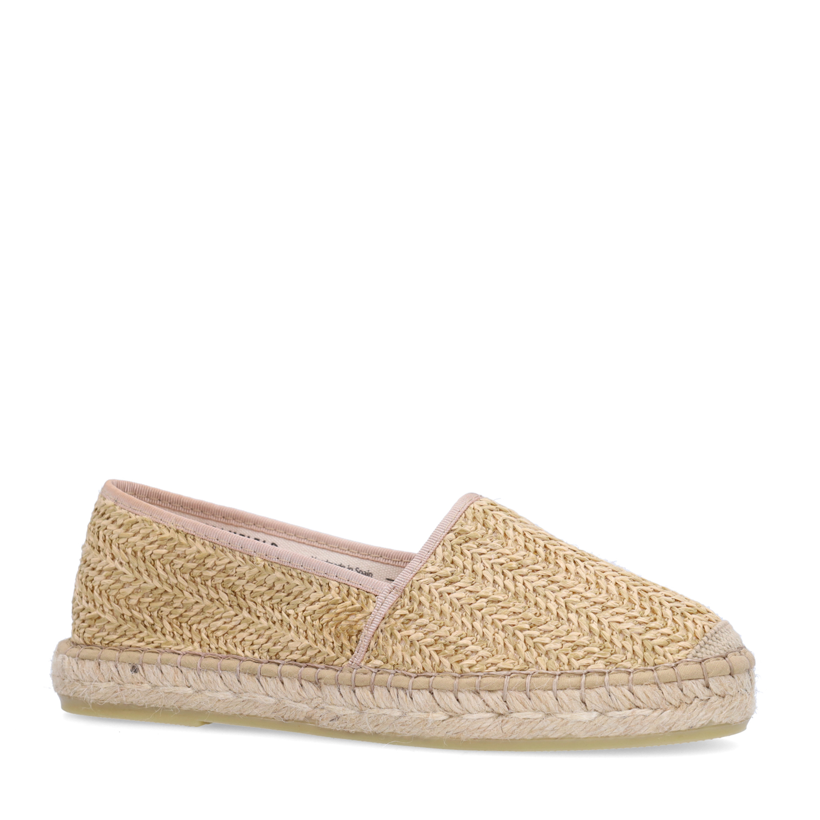 Beige gevlochten raffia espadrilles