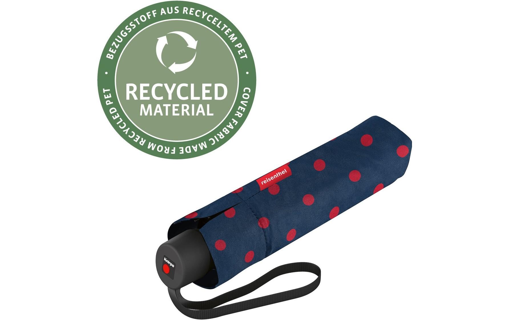 Schirm Pocket Classic Mixed Dots RedRegenschirm aus recyceltem PET