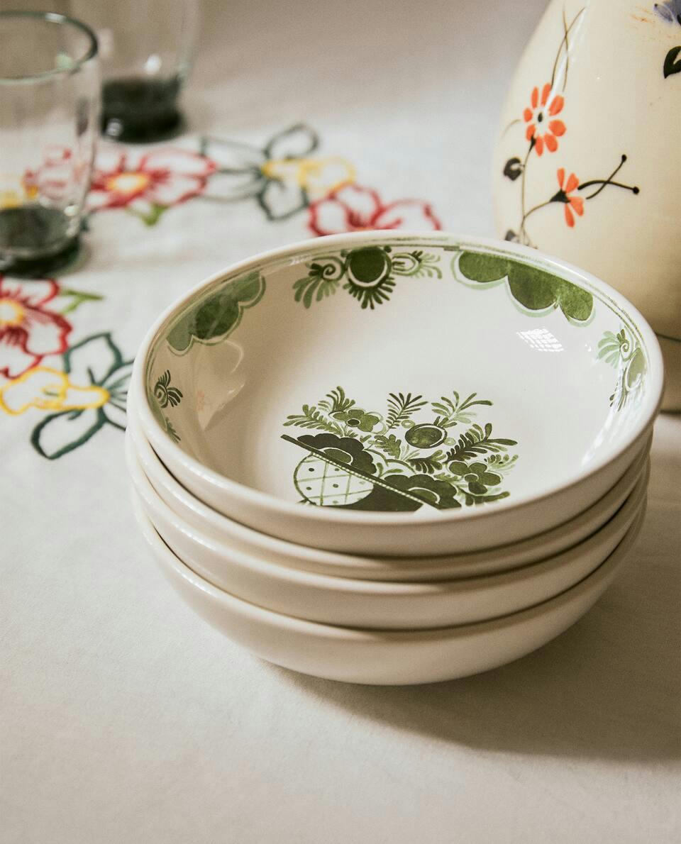 PRATO DE SOPA DE FRUTAS EM CERÂMICA