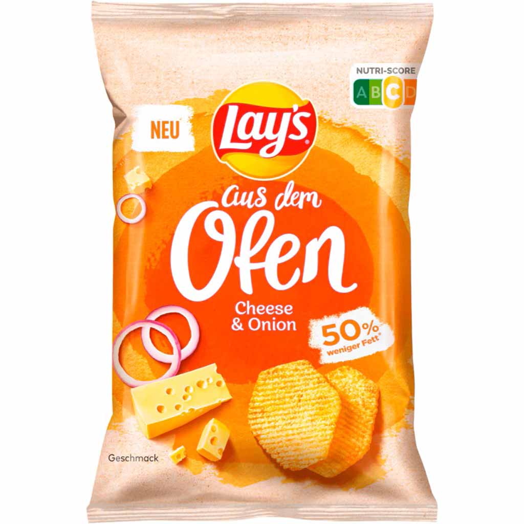 Lays aus dem Ofen Kartoffelsnack Cheese & Onion 100g MHD:2.3.25