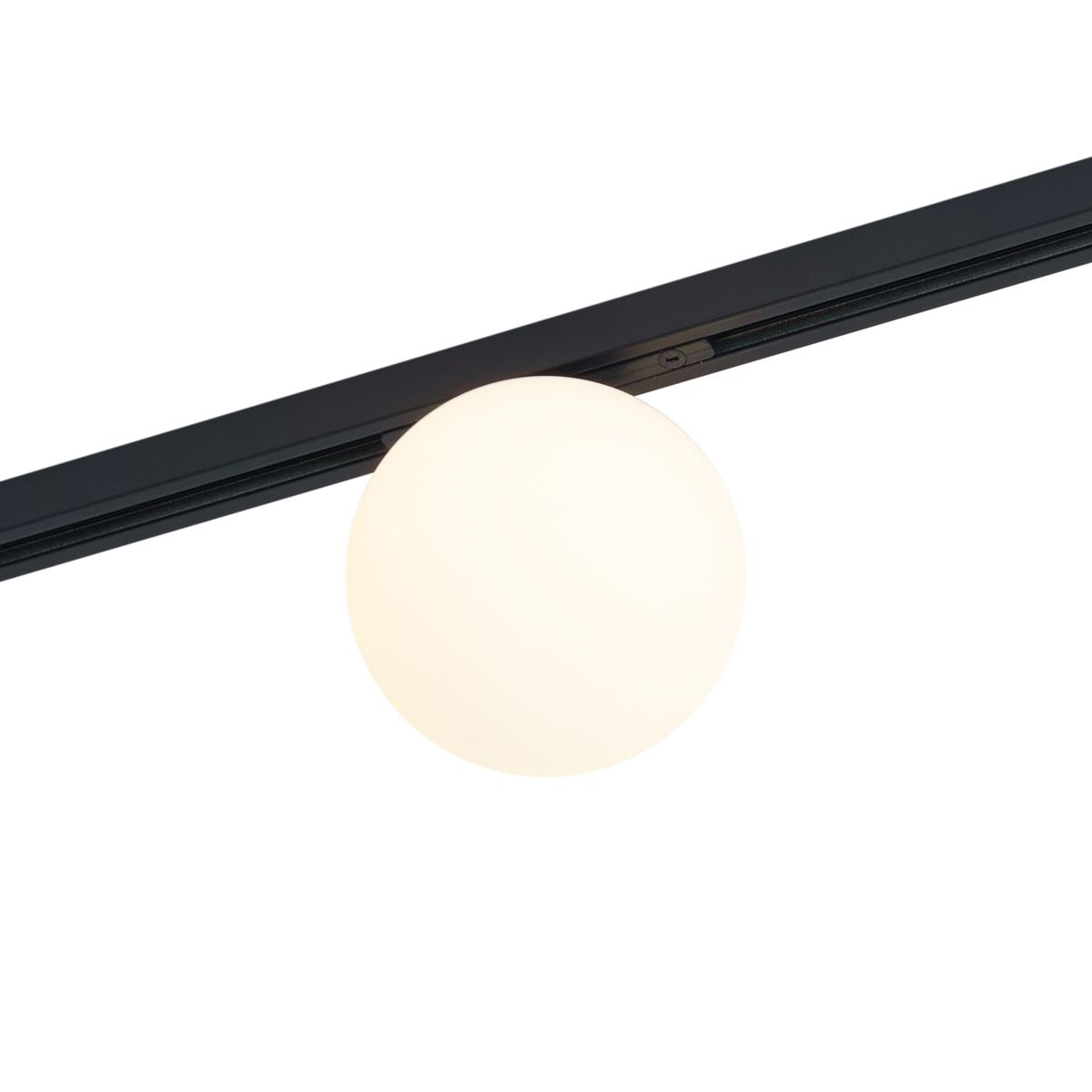 Moderne plafondlamp zwart met wit glas voor railsysteem 1-fase - Slimline Eira