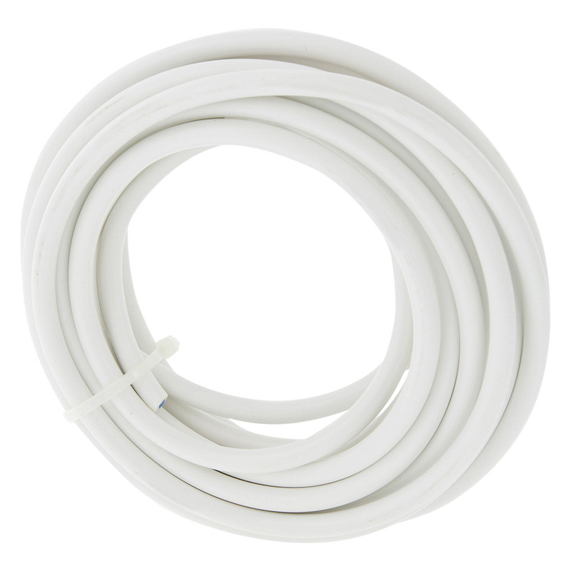 Huishoudkabel rond H03VV-F 5m 2x0,75mm² wit