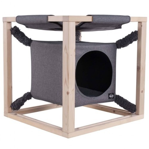 Cama tipo rede Catcube para gatos, cinza