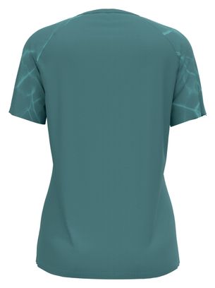Maillot Manches Courtes Femme Odlo Essential Print Bleu