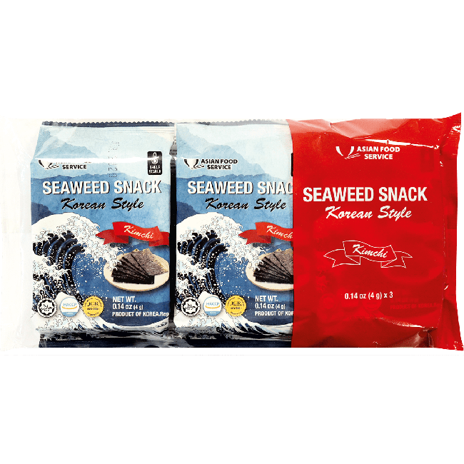 Asian Food Service Zeewier Snack Kimchi Smaak 3x4g