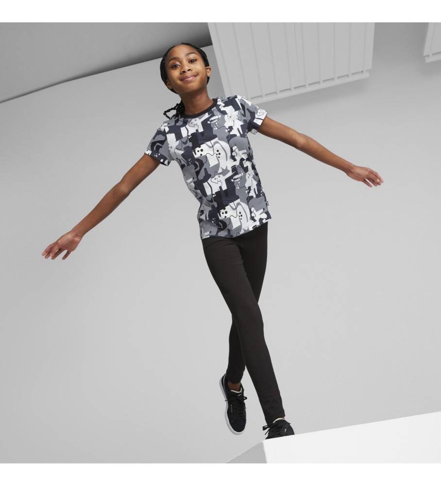 Camiseta Puma Ess+ Street Art Aop G preta e branca