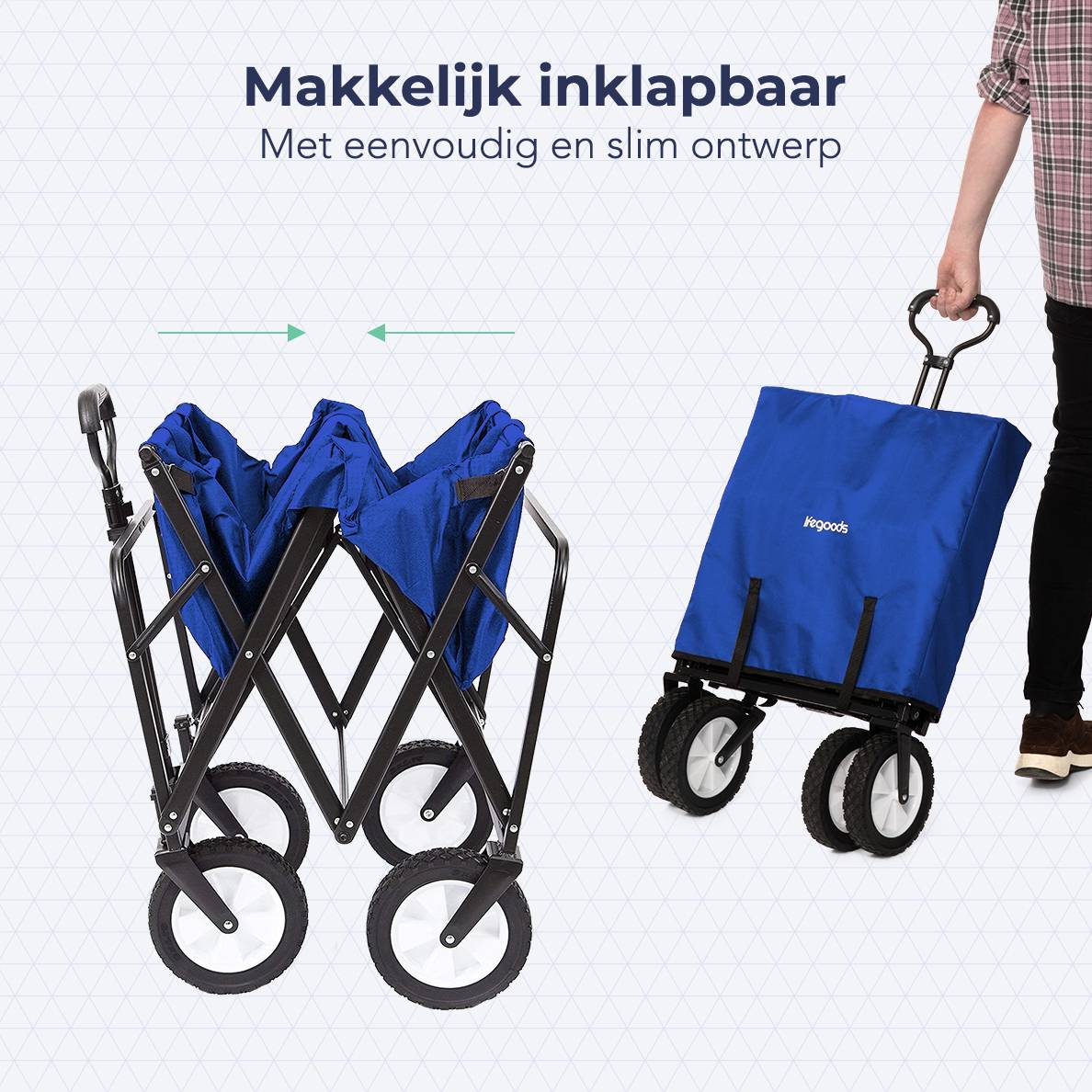LifeGoods 70KG bolderkar 94L - Blue
