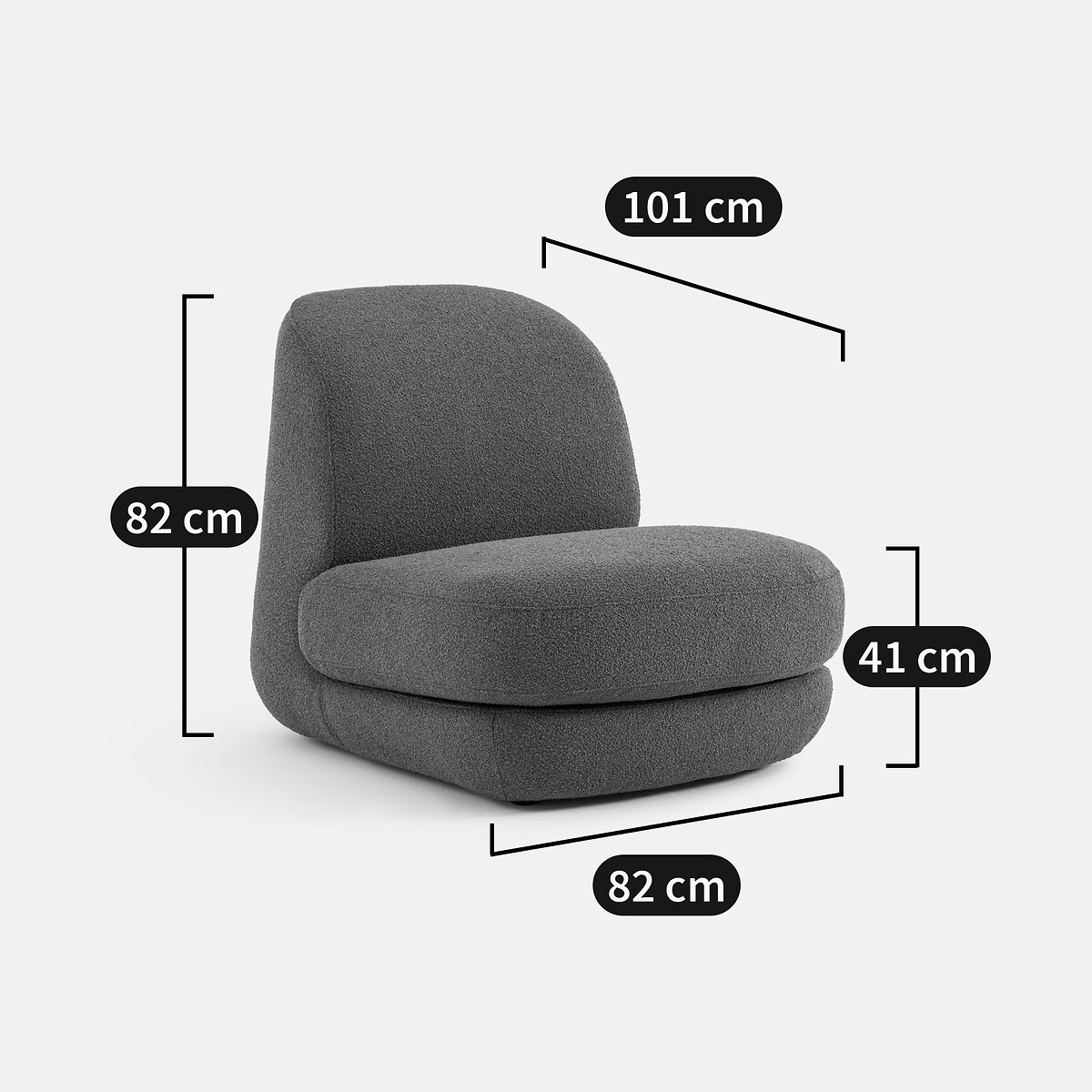 LA REDOUTE INTERIORS<br>Stoel van bouclestof Lega