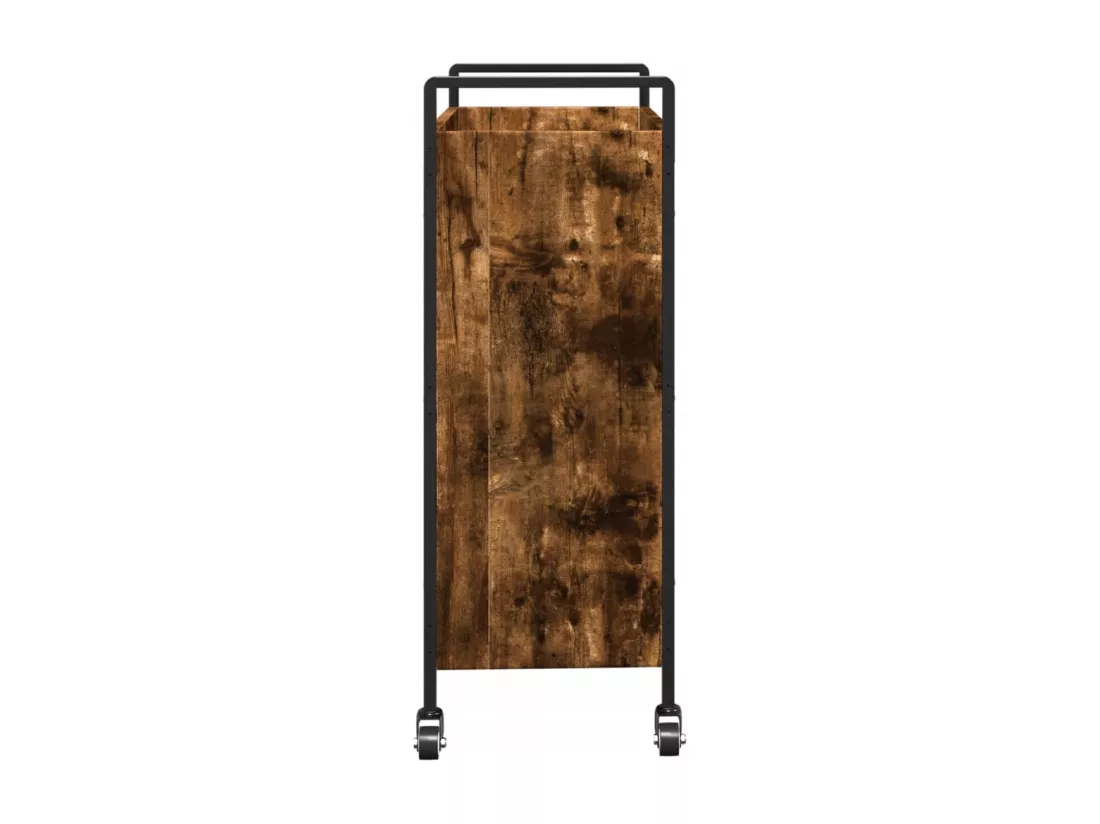Chariot de cuisine chêne fumé 70x30x82 cm bois d'ingénierie