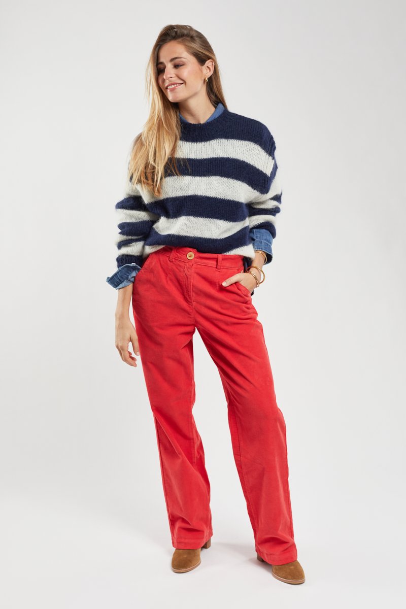 Pull rayé - mohair et mérinos
