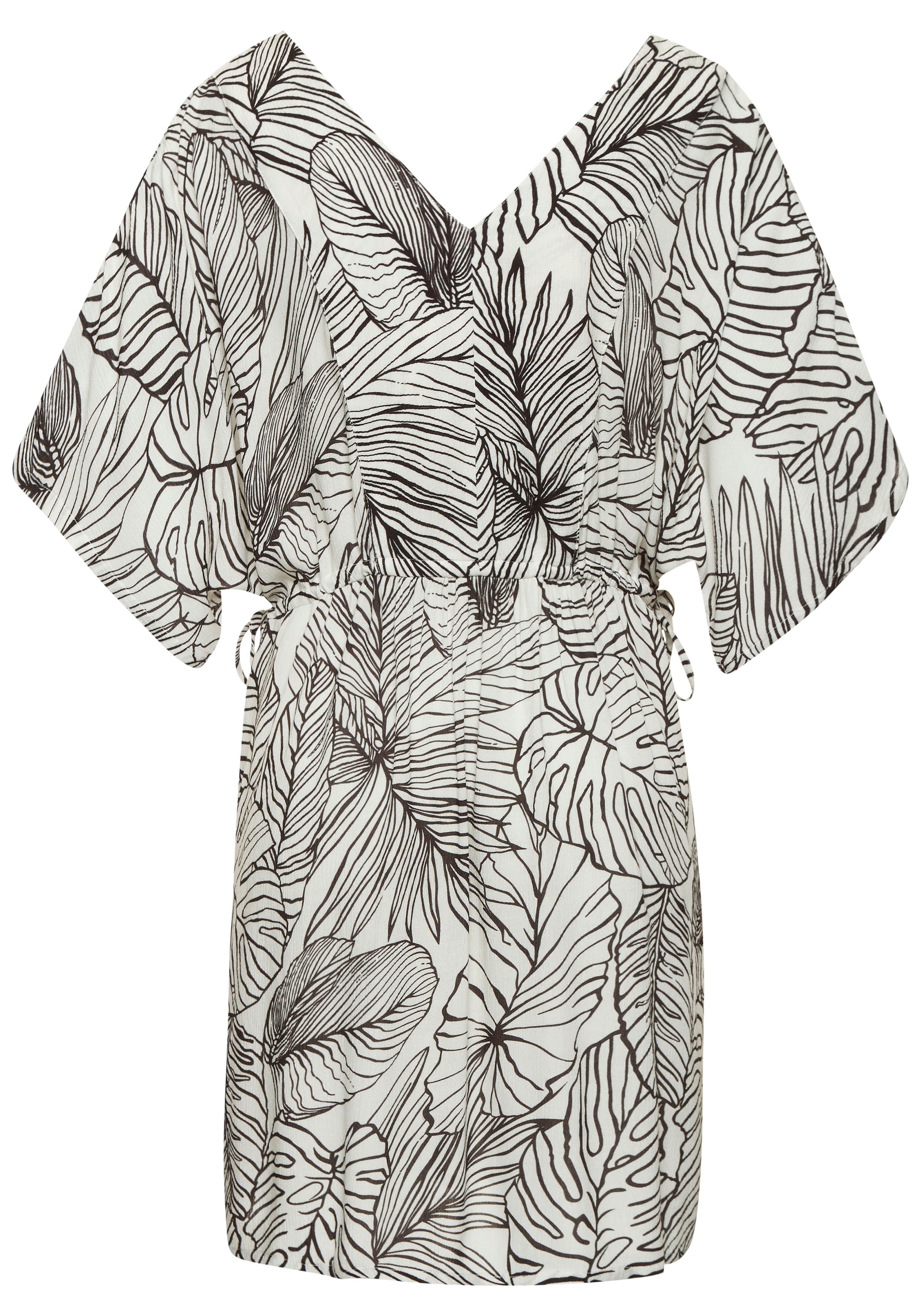 s.Oliver Longtunika , aus gekreppter Viskose, kurzes Sommerkleid, Blusenkleid, taillierbar