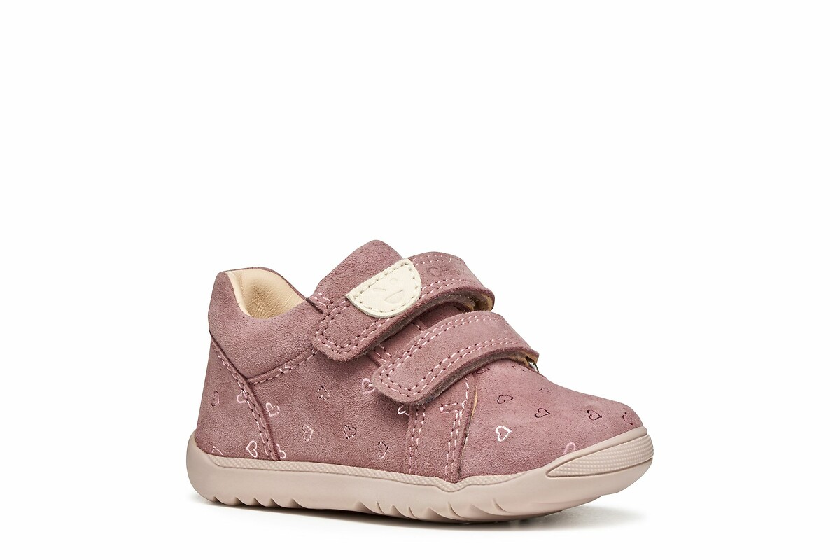 GEOX<br>Tênis de couro com velcro, primeiros passos, Macchia