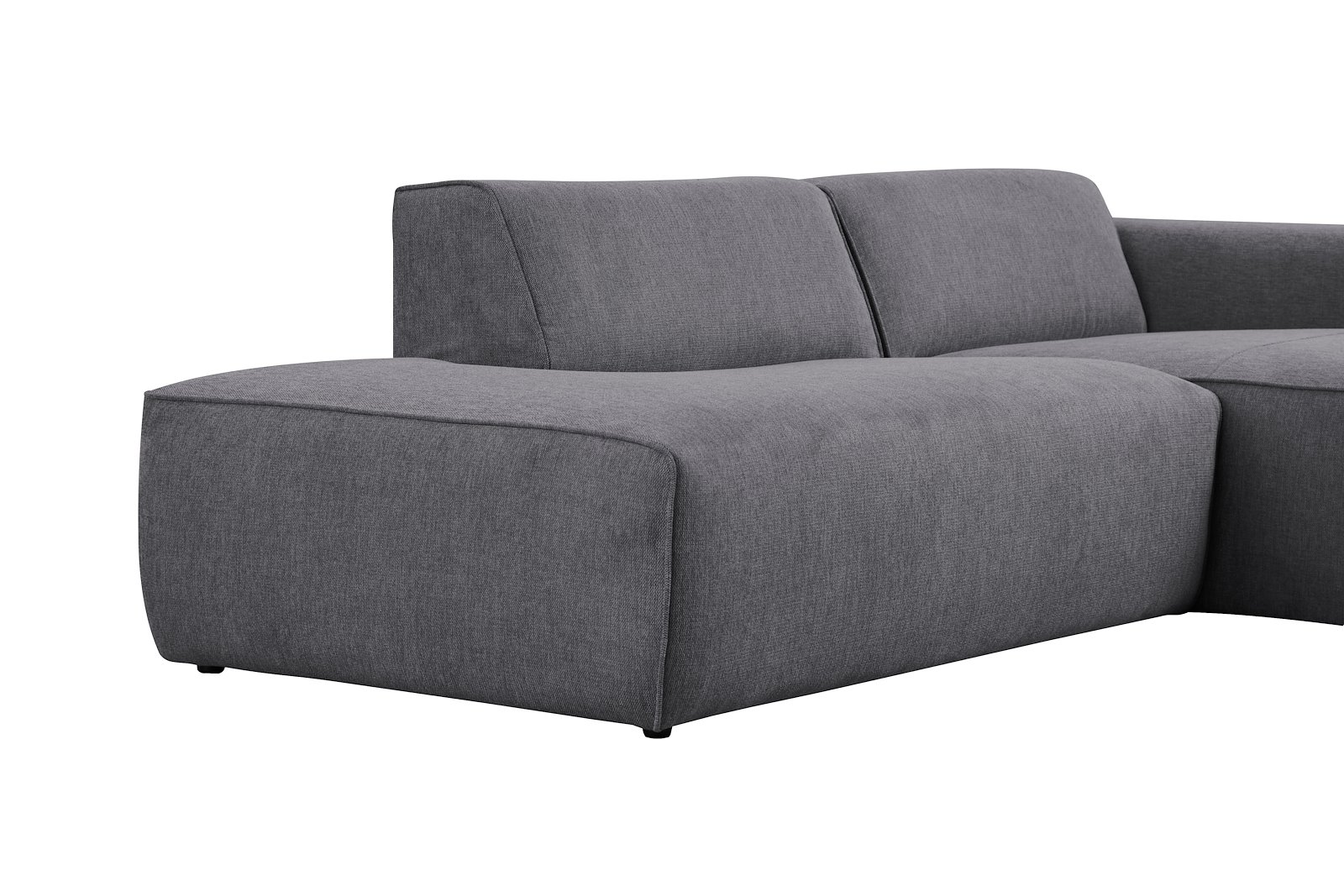 Enjoy sofa Sjeselong høyre, 1,5-seter og åpen ende venstre. Tekstil Brego 18 antrasitt