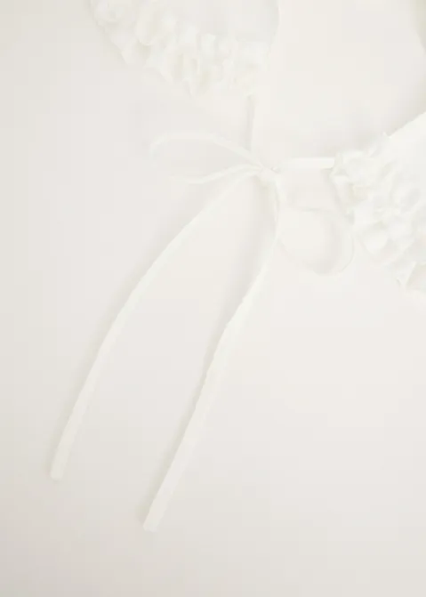 Kraag met ruffles en strik wit (WIT)