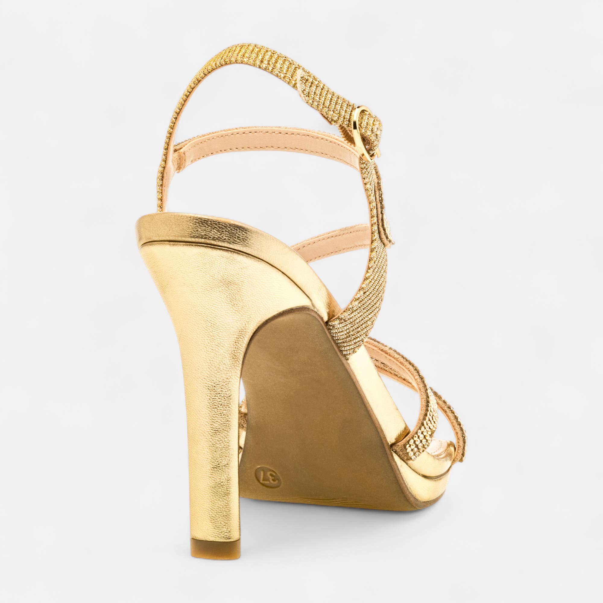 Nu-pieds à talon Femme or