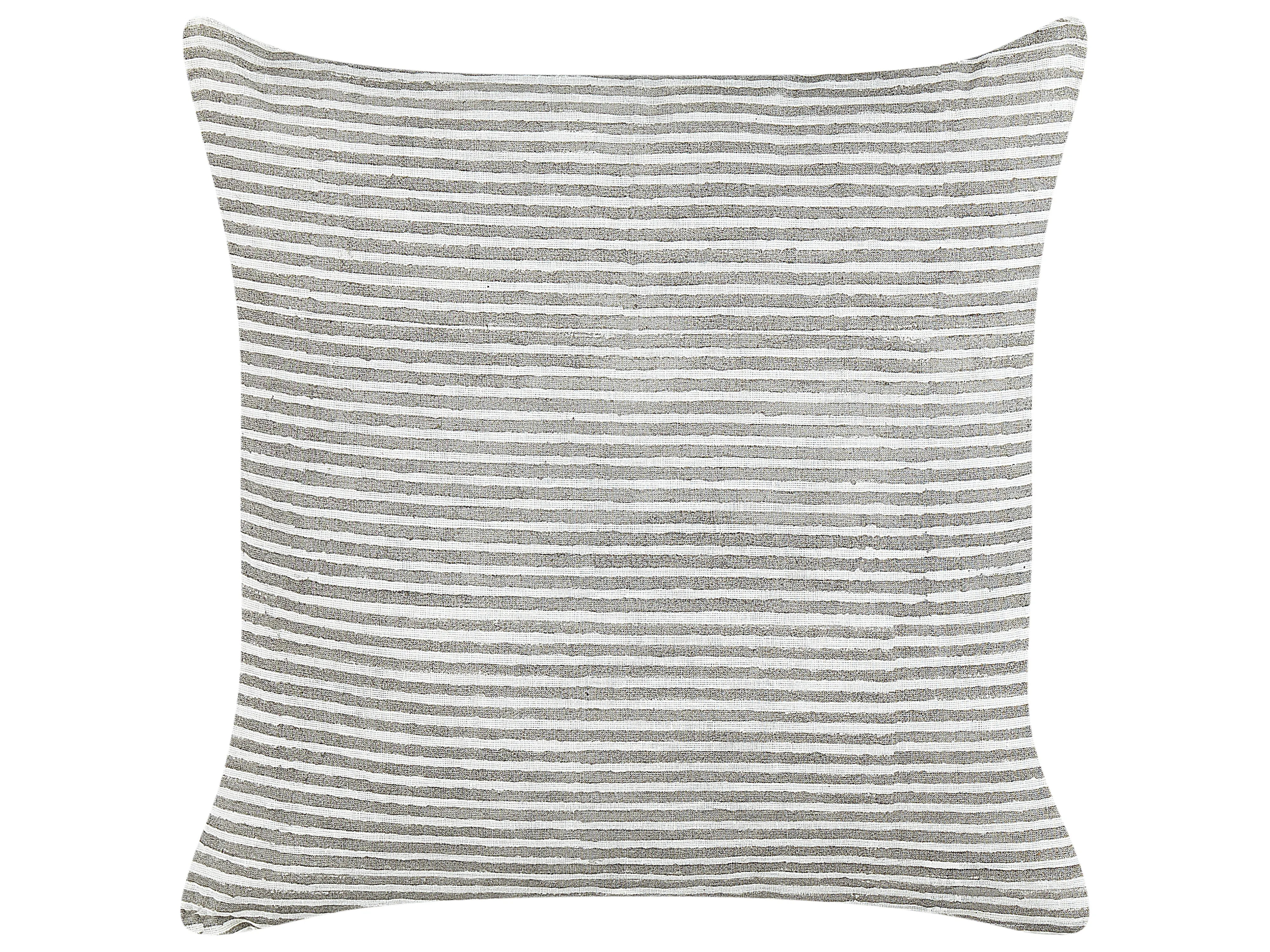 Set van 2 sierkussens KANPAS Linnen 50 x 50 cm Grijs gestreept