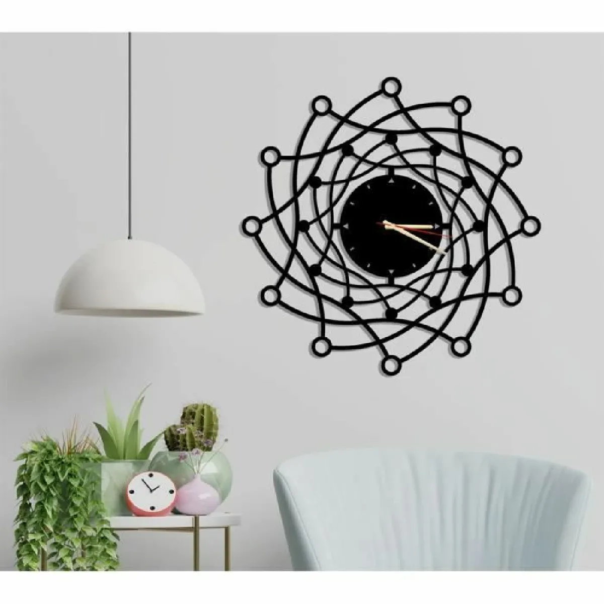 Dekory Horloge murale en métal - Noir 50 cm