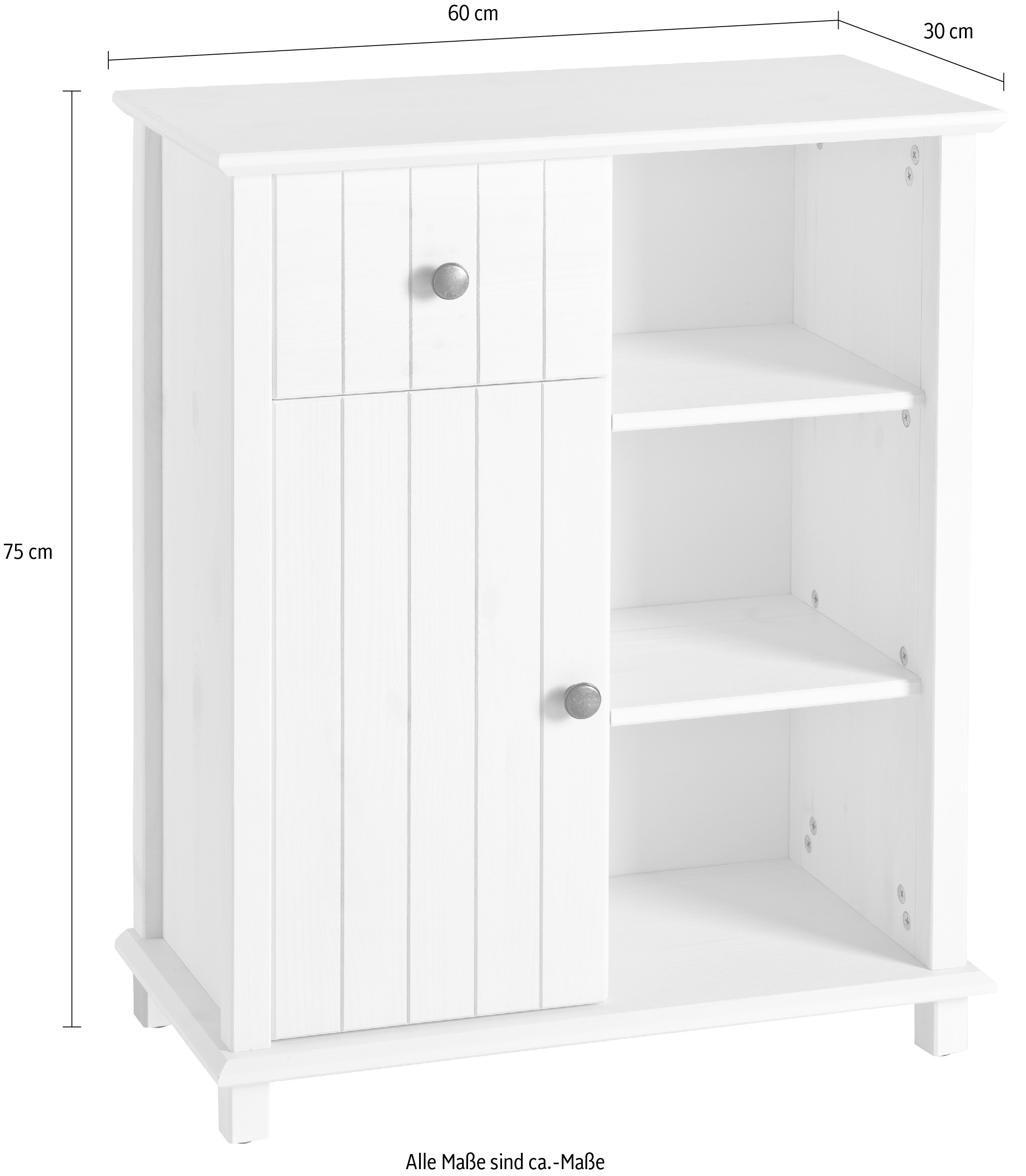 Home affaire Badkommode »Vili« Badezimmerschrank, Unterschrank, Breite 60 cm, aus Massivholz