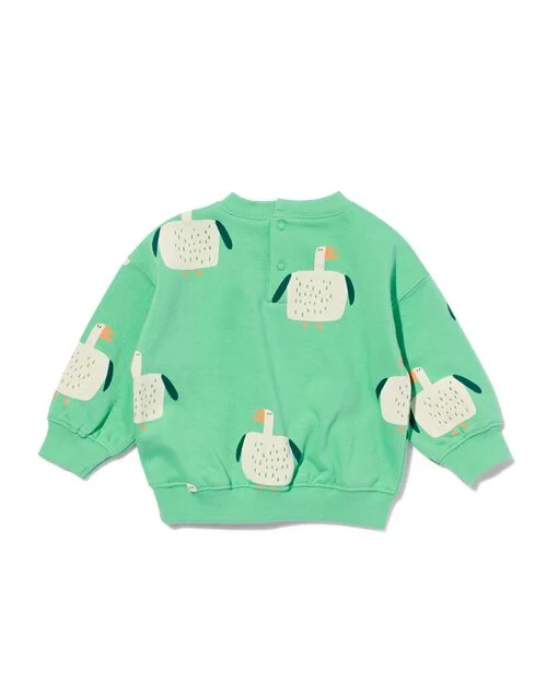 sweat oiseaux pour bébé vert clair