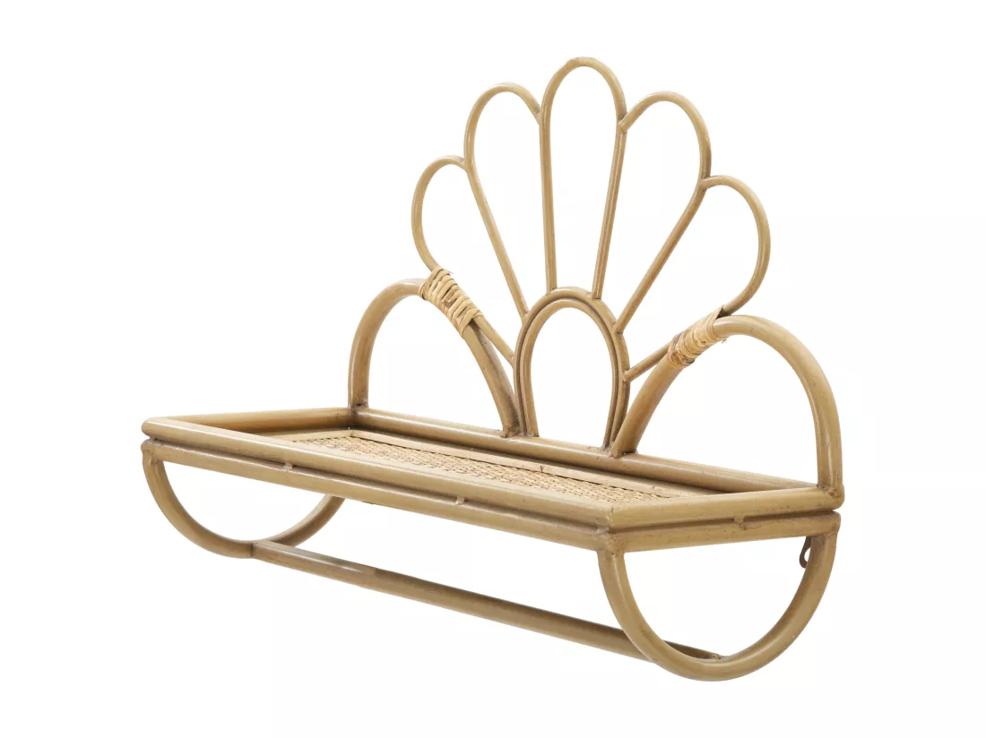 Cheminée en métal et rotin marron 55x20,3x39,5 cm
