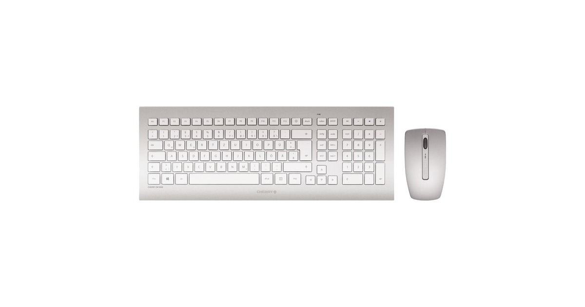 CHERRYDW 8000, desktopset  (Zilver/wit, US lay-out, US lay-out, 1000 - 2000 dpi, Tweedekans)