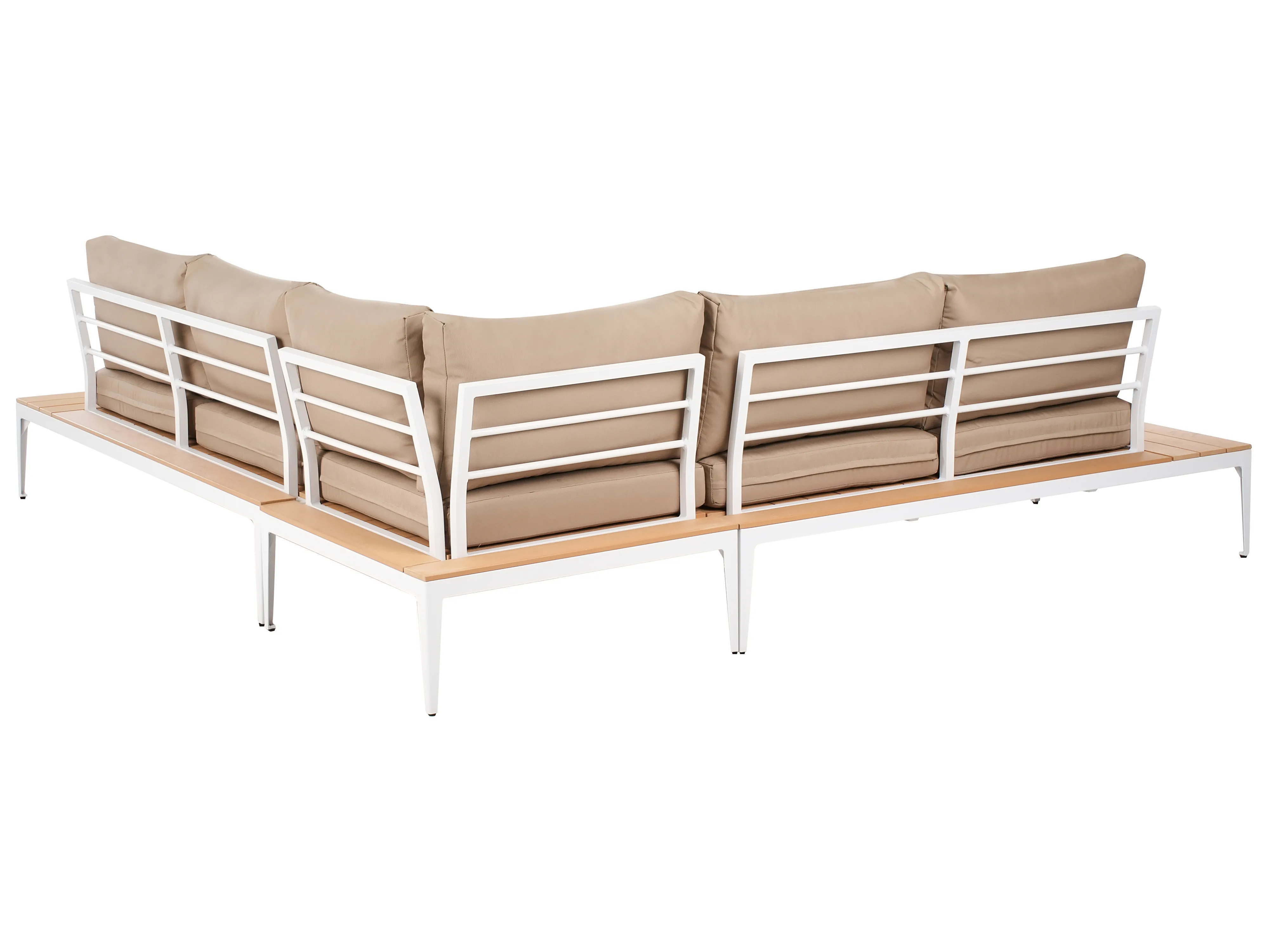 Tuin hoekloungeset met tafel 5-zits POSITANO Lichtbruin