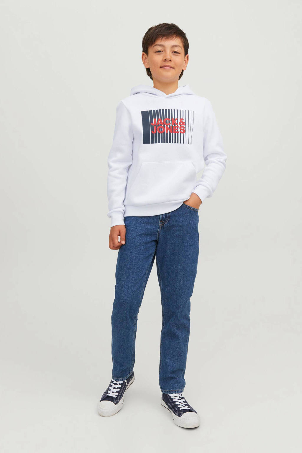 JACK & JONES hoodie JJECORP met logo wit