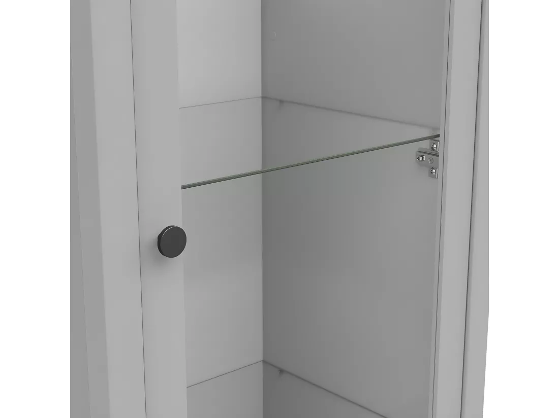 Vitrine 1 porte 1 tiroir Juno Gris