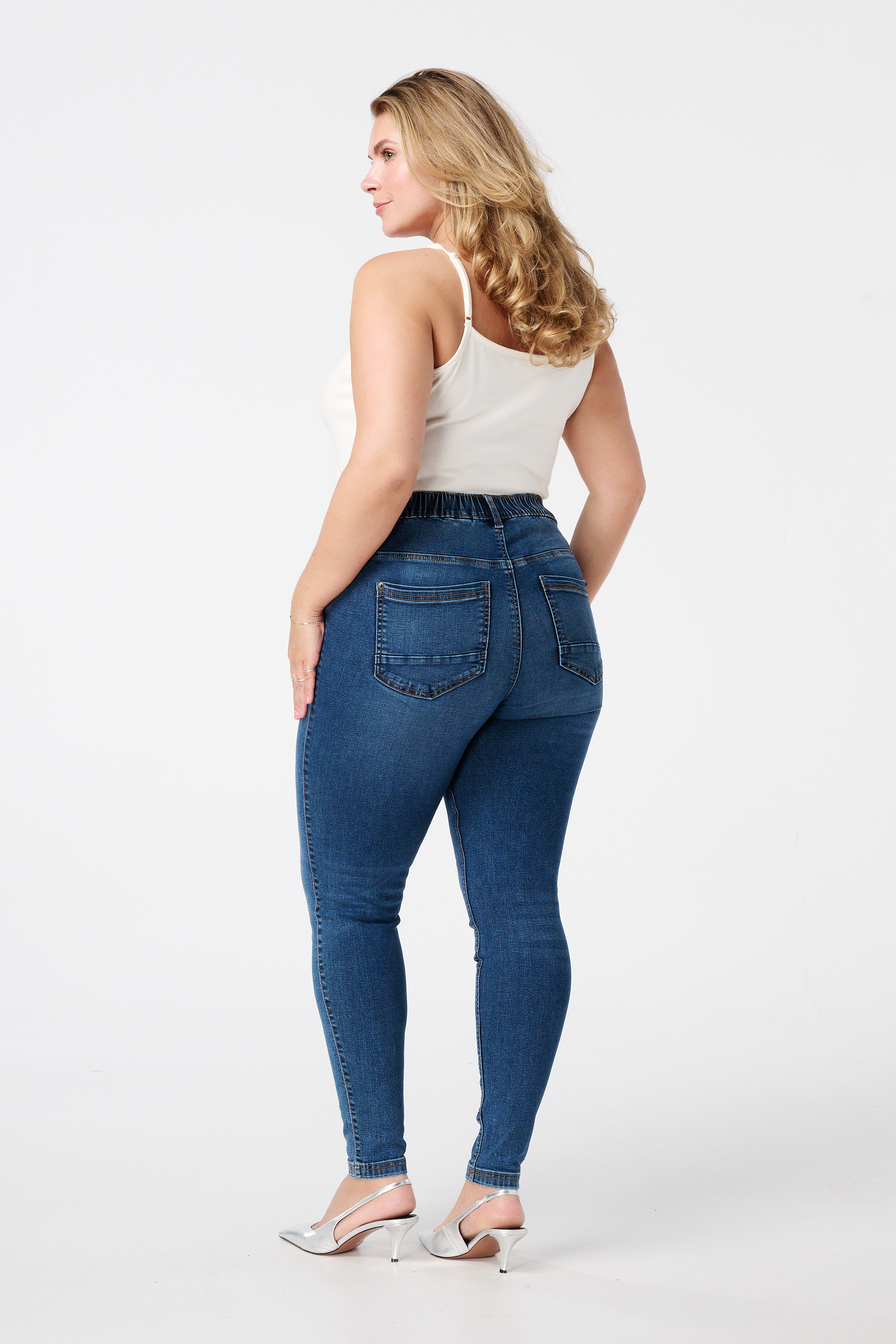 Tregging met denim look Dark Denim