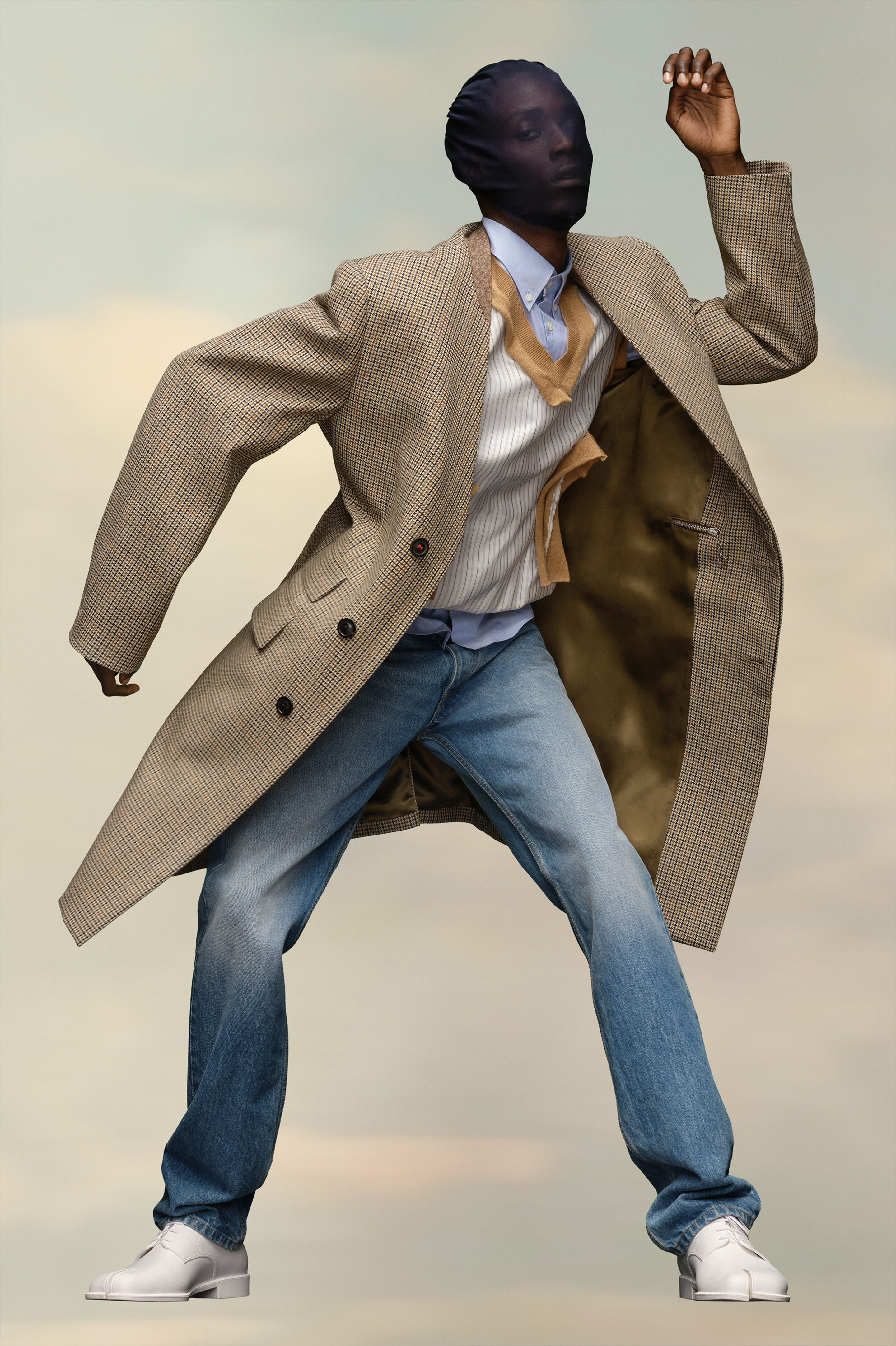 Manteau en laine sans col