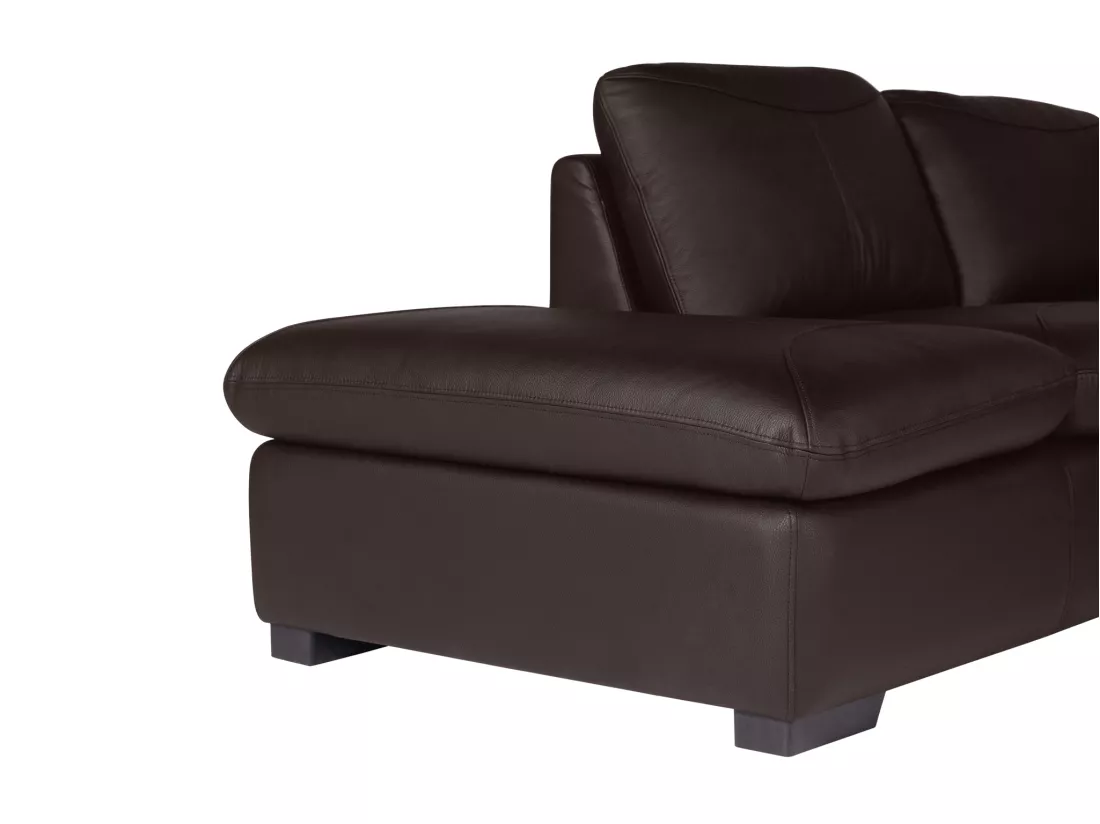 Canapé d'angle en cuir ONYX II - Marron - Angle gauche