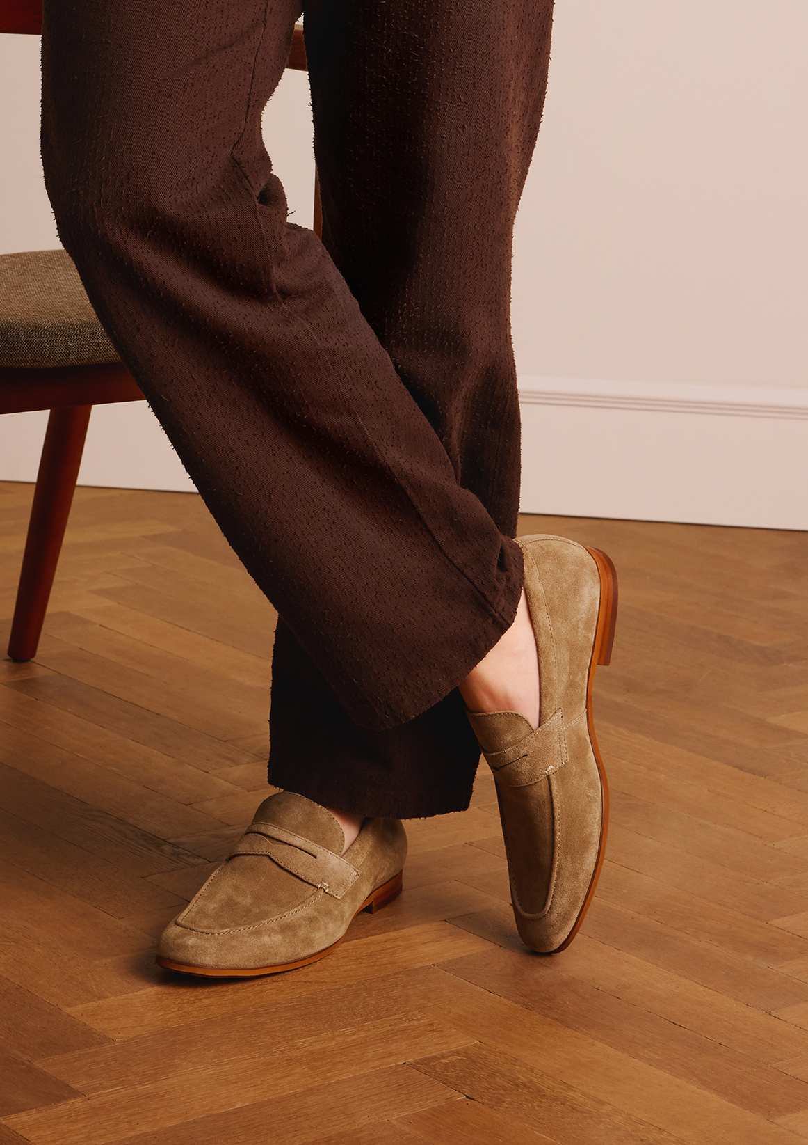 Taupe suède loafers