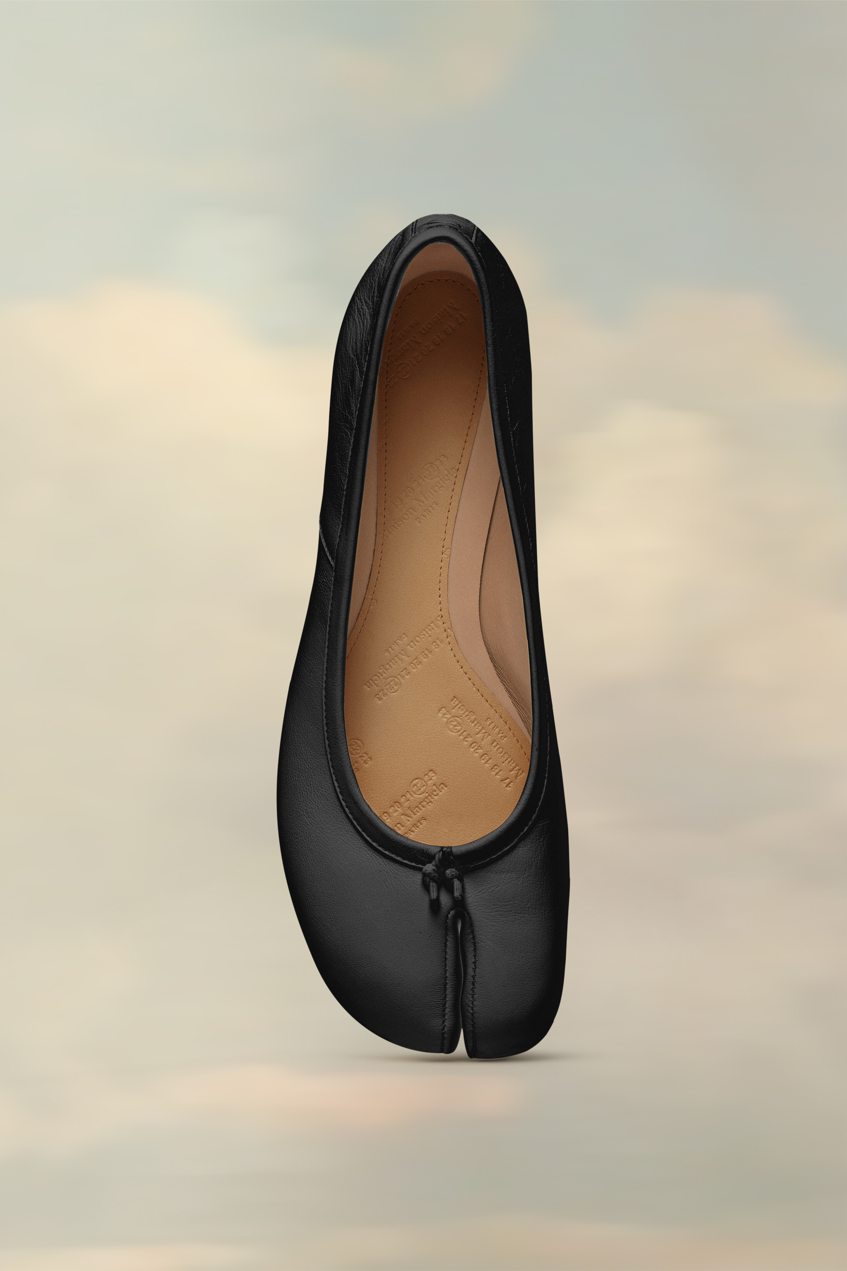 Ballerines Tabi en cuir nappa pour femme Noir