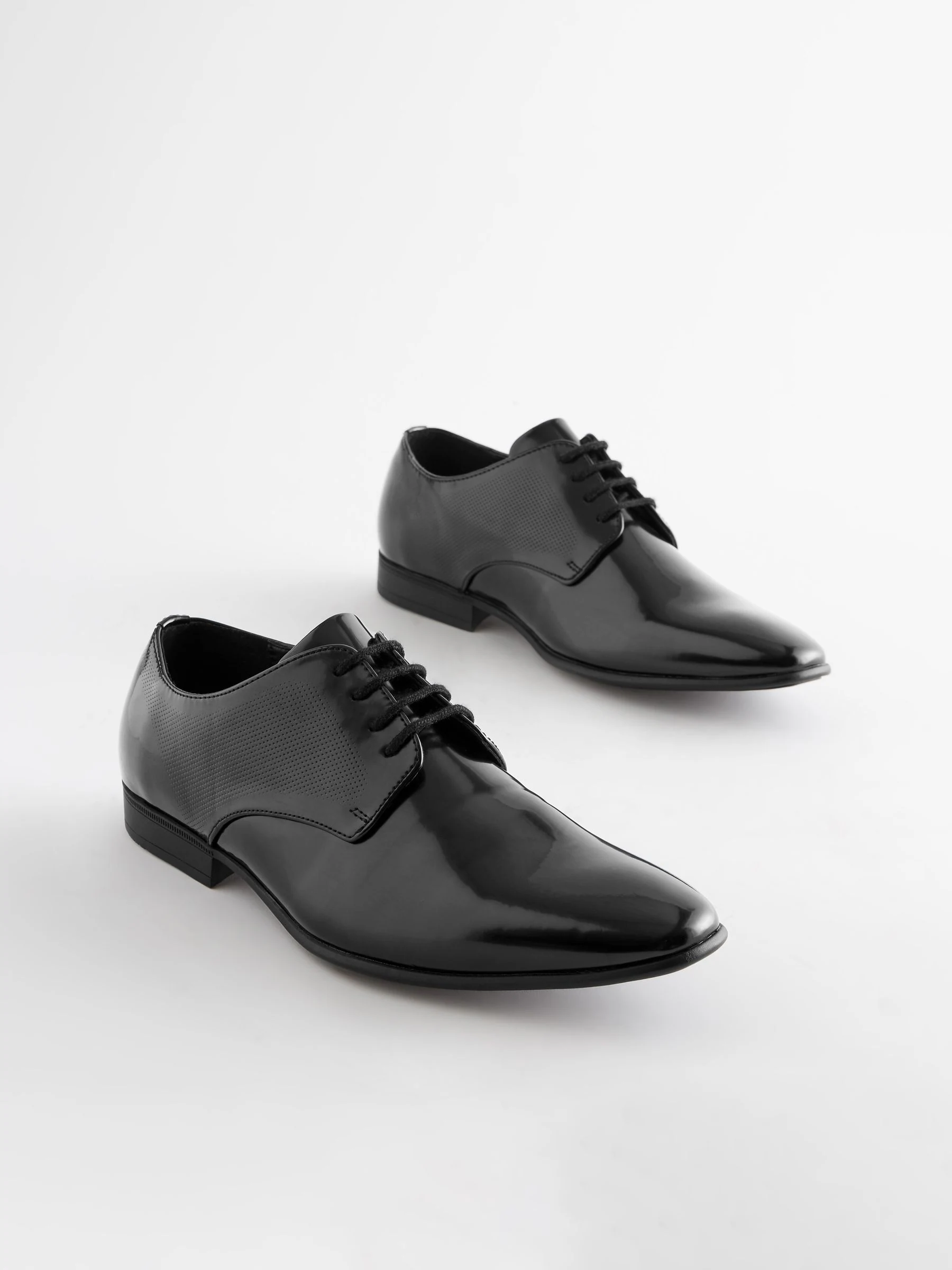 Hoogglans zwart - Derbyschoenen met veter
