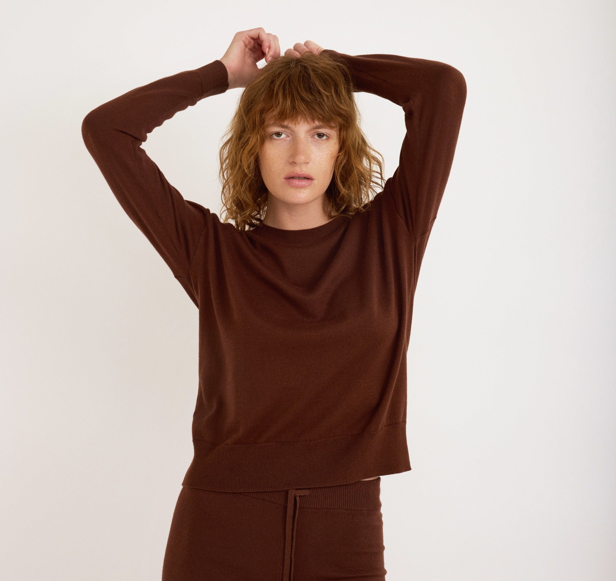 COTTON<br>Soft Knit Boxy Crewneck Sweater