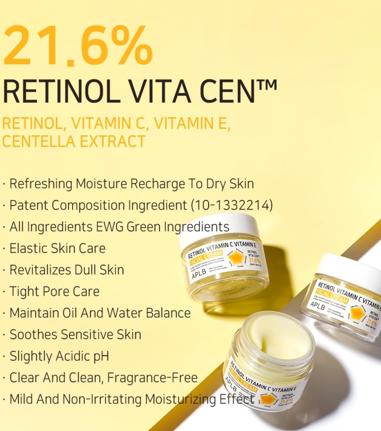 APLB - Creme facial para pele madura Retinol Vitamin C Vitamin E