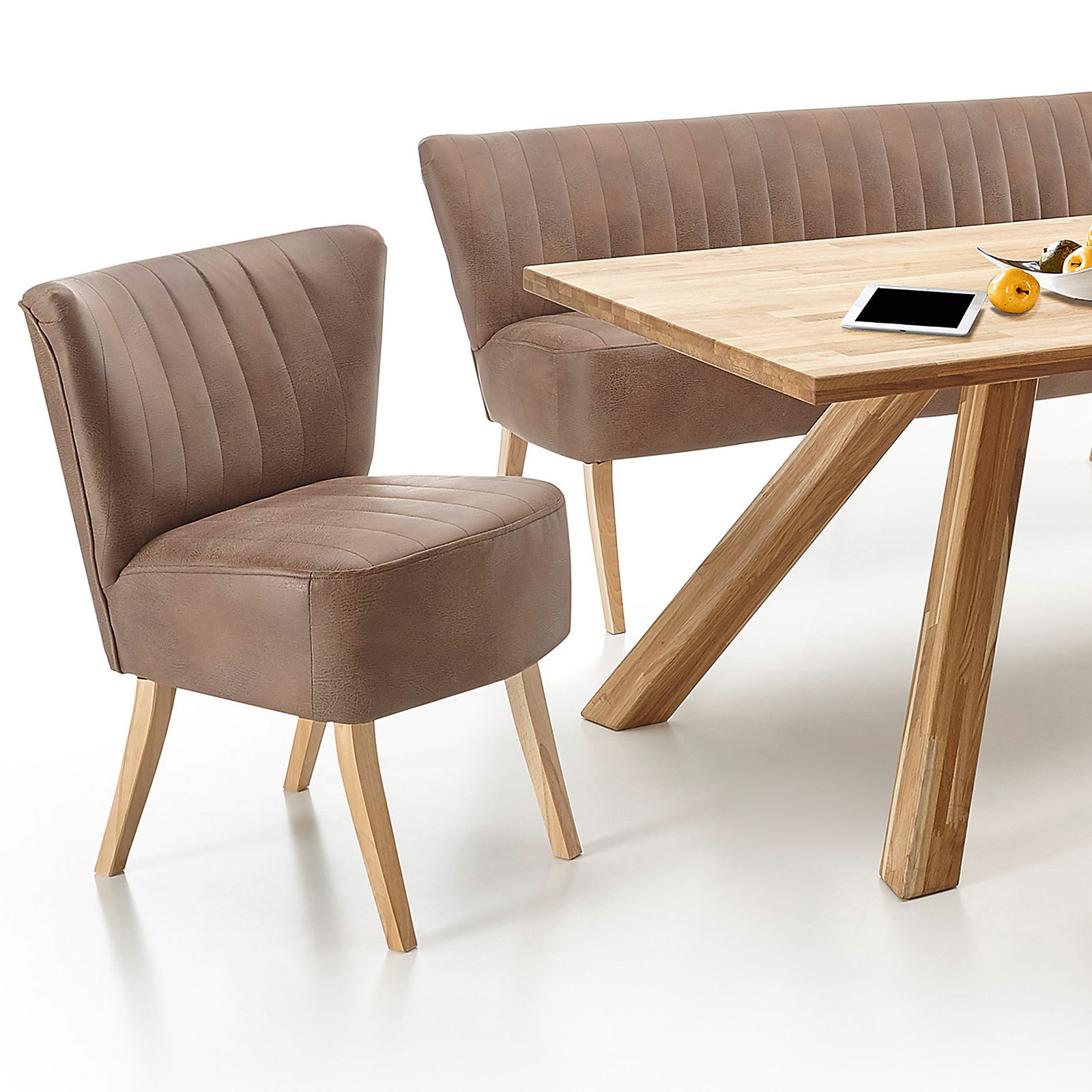 Sessel - hellbraun - Massivholz