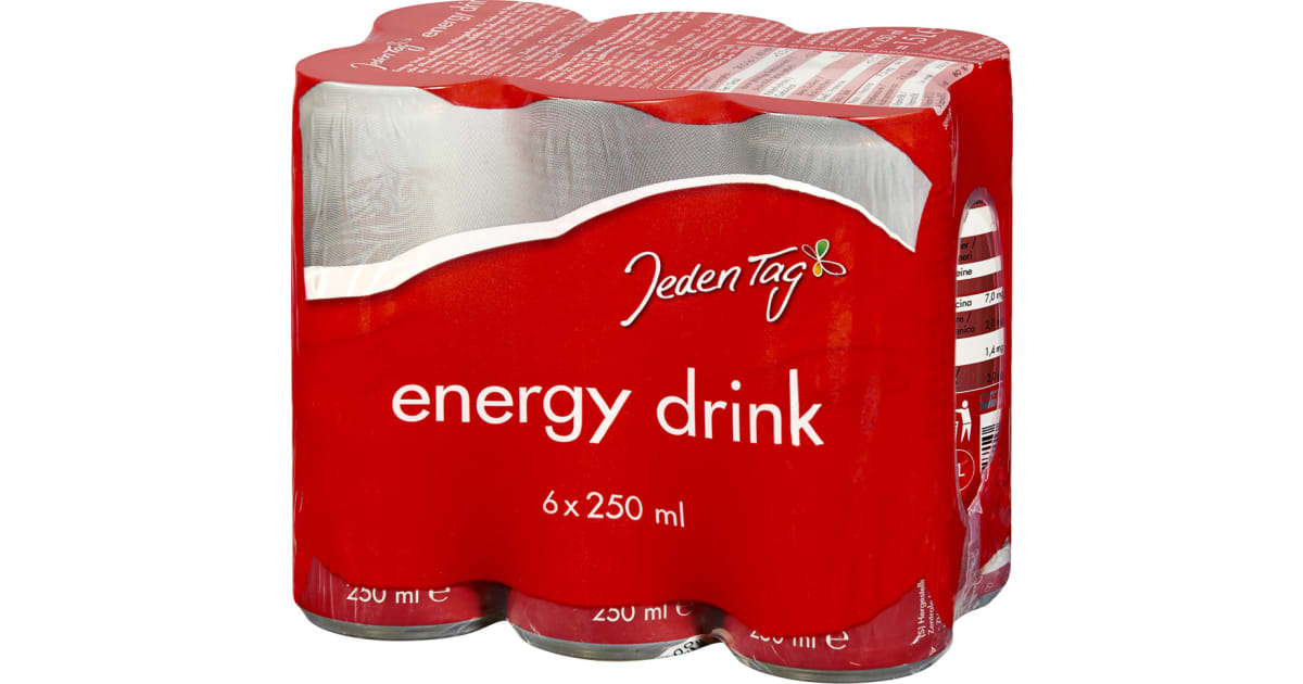 Jeden Tag Energy Drink Tray 6x 0,25 Liter Dose (Einweg)