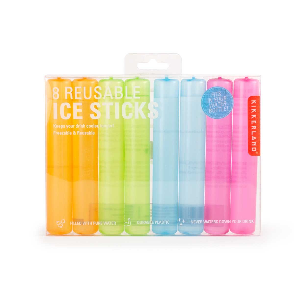 Set of 8 multi colour reusable ice sticks